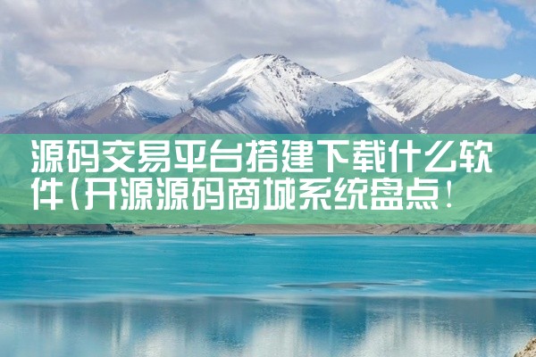 源码交易平台搭建下载什么软件