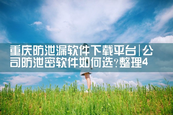 重庆防泄漏软件下载平台