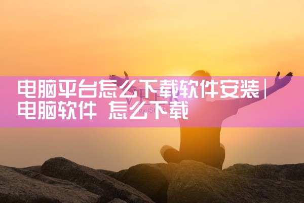 电脑平台怎么下载软件安装