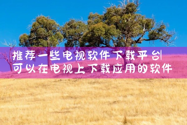 推荐一些电视软件下载平台